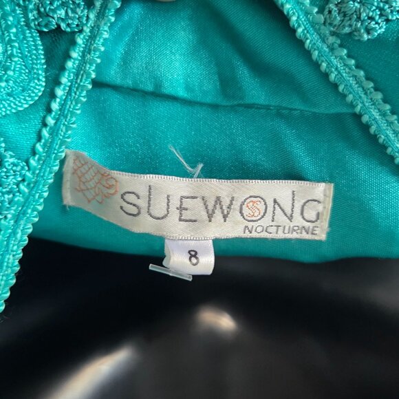 Sue Wong Nocturne Lace Overlay Turquoise Dress - Picture 5 of 5